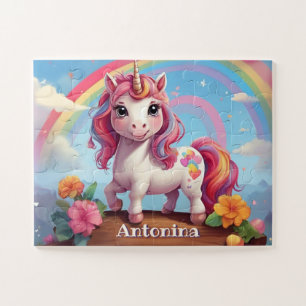 Rainbow Unicorn Wonders Personalisiert Puzzle