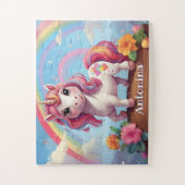 Rainbow Unicorn Wonders Personalisiert Puzzle (Vertikal)