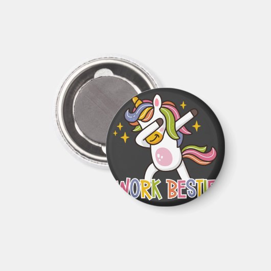 Rainbow Unicorn Work Bestie Emotionale Unterstützu Magnet (Vorderseite/Rückseite)