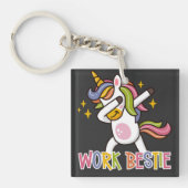 Rainbow Unicorn Work Bestie Emotionale Unterstützu Schlüsselanhänger (Vorderseite)