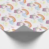 Rainbow & Unicorn Wrapping Paper Geschenkpapier (Ecke)