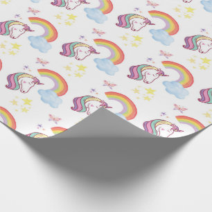 Rainbow & Unicorn Wrapping Paper Geschenkpapier