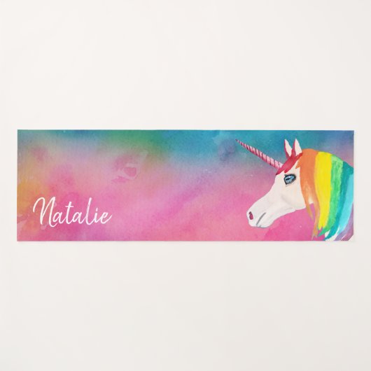 Rainbow Unicorn Yoga Yogamatte (Vorderseite (Horizontal))