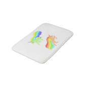 Rainbow Unicorns Badematte (Schrägansicht)