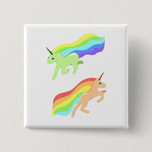 Rainbow Unicorns Button (Vorderseite)