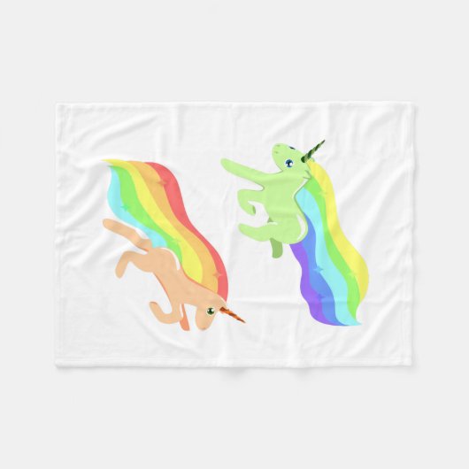 Rainbow Unicorns Fleecedecke (Vorderseite (Horizontal))