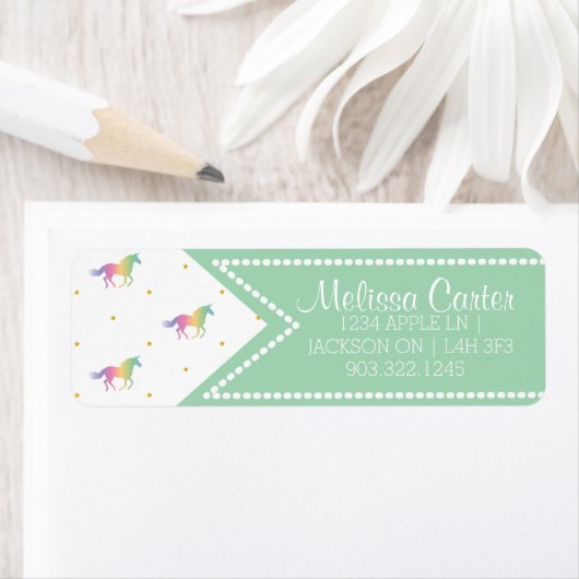 Rainbow Unicorns & Gold Stars Muster (Insitu)