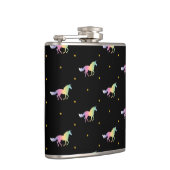 Rainbow Unicorns & Gold Stars Muster Flachmann (Rechts)