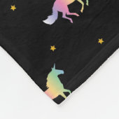 Rainbow Unicorns & Gold Stars Muster Fleecedecke (Ecke)