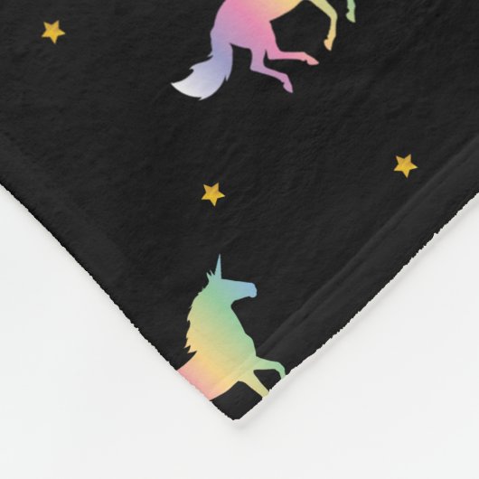 Rainbow Unicorns & Gold Stars Muster Fleecedecke (Ecke)