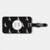 Rainbow Unicorns & Gold Stars Muster Gepäckanhänger (Rückseite horizontal)