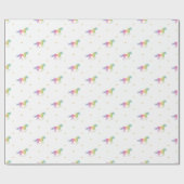 Rainbow Unicorns & Gold Stars Muster Geschenkpapier (Flach)
