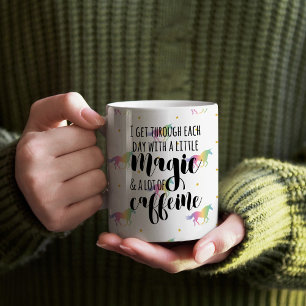 Rainbow Unicorns & Gold Stars Muster Kaffeetasse