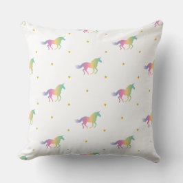 Rainbow Unicorns & Gold Stars Muster Kissen