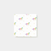 Rainbow Unicorns & Gold Stars Muster Post-it Klebezettel (Vorderseite)