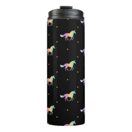 Rainbow Unicorns & Gold Stars Muster Thermosbecher