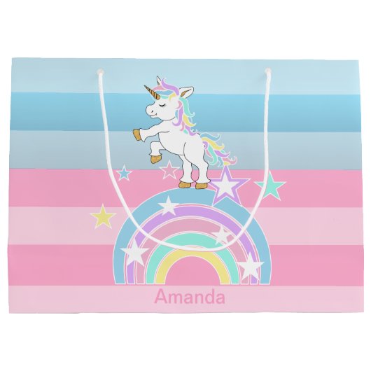 Rainbow Unicorns Große Geschenktüte (Rückseite)