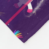 Rainbow Unicorns In Space Purple Ombre Fleecedecke (Ecke)