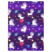 Rainbow Unicorns In Space Purple Ombre Klemmbrett (Rückseite)