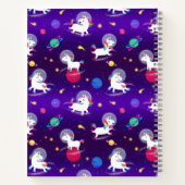 Rainbow Unicorns In Space Purple Ombre Notizblock (Rückseite)
