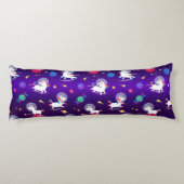Rainbow Unicorns In Space Purple Ombre Seitenschläferkissen (Rückseite)