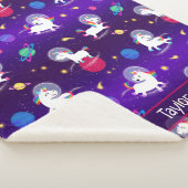 Rainbow Unicorns In Space Purple Ombre Sherpadecke (3/4)