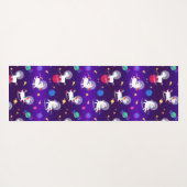 Rainbow Unicorns In Space Purple Ombre Yogamatte (Rückseite (Horizontal))