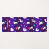 Rainbow Unicorns In Space Purple Ombre Yogamatte (Vorderseite (Horizontal))