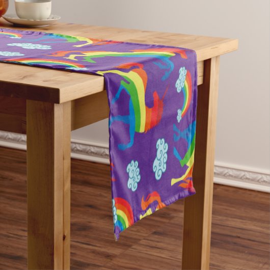 Rainbow Unicorns Kurzer Tischläufer (Beispiel)