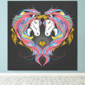Rainbow Unicorns Leinwanddruck (Insitu (Holzboden))