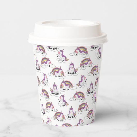 Rainbow Unicorns Paper Cups Pappbecher (Vorderseite)
