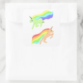 Rainbow Unicorns Quadratischer Aufkleber (Tasche)