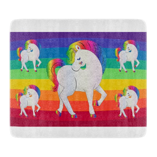 Rainbow Unicorns Schneidebrett (Vorderseite)