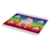Rainbow Unicorns Schneidebrett (Ecke)