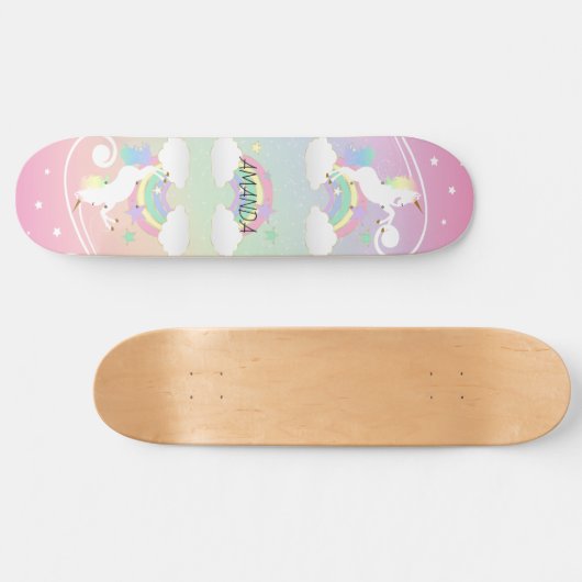 Rainbow Unicorns Skateboard (Horizontal)