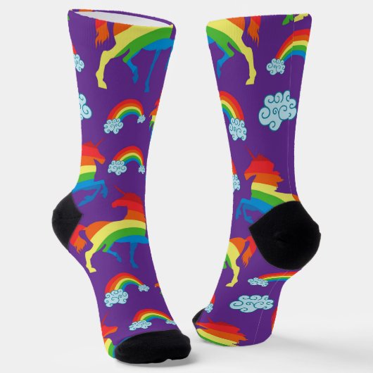 Rainbow Unicorns Socken (Gewinkelt)