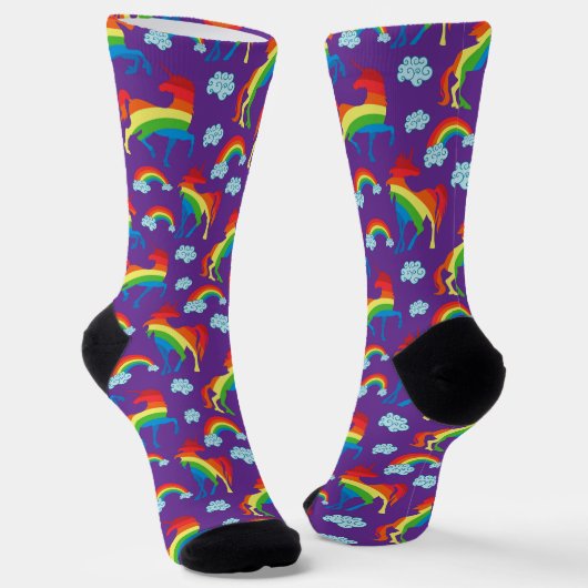 Rainbow Unicorns Socken (Gewinkelt)