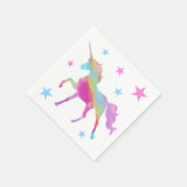 Rainbow Unicoron and Stars Paper Napkins Serviette (Ecke)