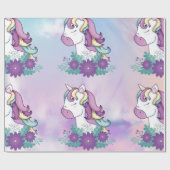 Rainbow Unicorp Wrapping Paper Geschenkpapier (Flach)