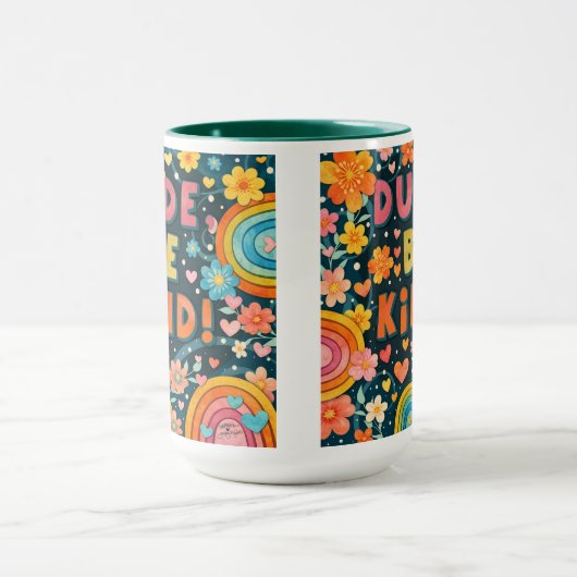 Rainbow Unique Dude Be Kind Inspirivity Kindness Tasse (Zentrum)