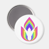 Rainbow Unitarian Universalism flaming chalice Magnet (Vorderseite/Rückseite)