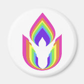 Rainbow Unitarian Universalism flaming chalice Magnet (Vorne)