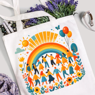 Rainbow Unity Kids Celebration Tote Bag Tasche