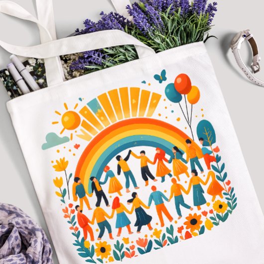 Rainbow Unity Kids Celebration Tote Bag Tasche