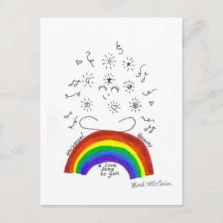 Rainbow Universell Song Postkarte
