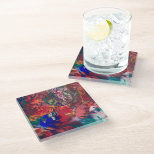Rainbow Untersetzer Boho Colorful Glass Drink Unte
