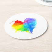 Rainbow-Untersetzer Runder Pappuntersetzer (Angewinkelt)