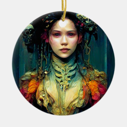 Rainbow Urchin Fantasy Sci-Fi Keramik Ornament (Vorne)