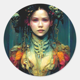 Rainbow Urchin Fantasy Sci-Fi Runder Aufkleber