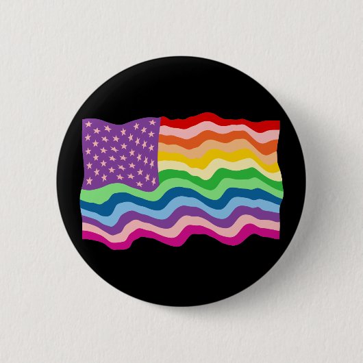 Rainbow US Flag Button (Vorderseite)